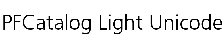 PFCatalog Light Unicode font preview