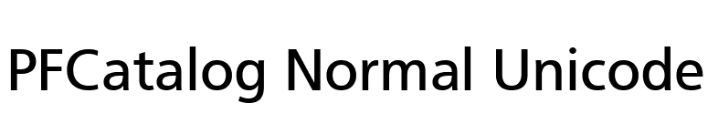 PFCatalog Normal Unicode font preview