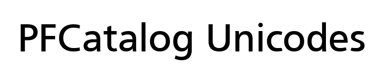 PFCatalog Unicodes font preview