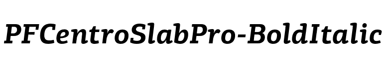 PFCentroSlabPro-BoldItalic font preview