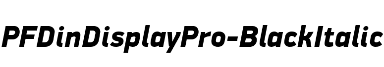 PFDinDisplayPro-BlackItalic font preview