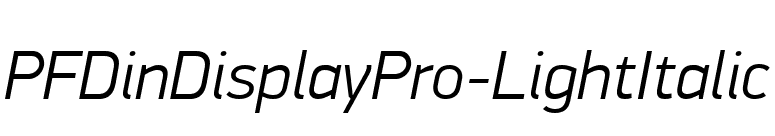 PFDinDisplayPro-LightItalic font preview