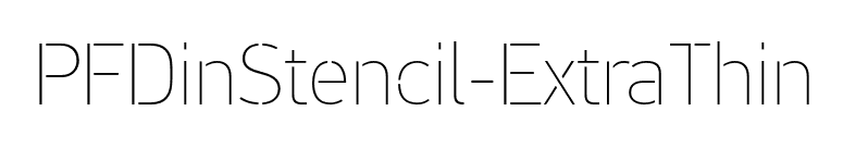 PFDinStencil-ExtraThin font preview