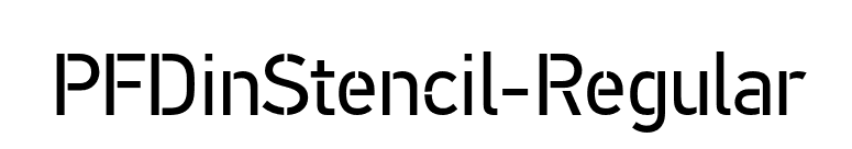 PFDinStencil-Regular font preview
