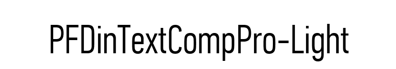 PFDinTextCompPro-Light font preview