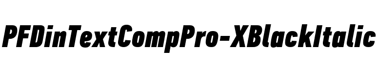 PFDinTextCompPro-XBlackItalic font preview