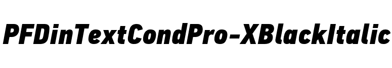 PFDinTextCondPro-XBlackItalic font preview
