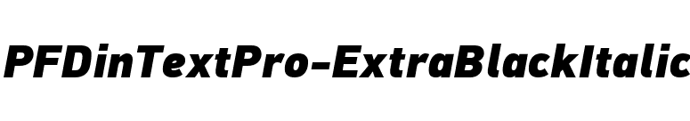 PFDinTextPro-ExtraBlackItalic font preview