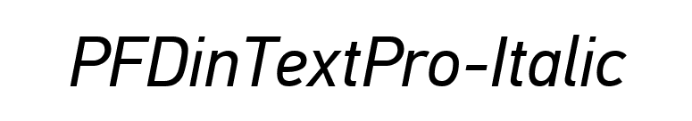 PFDinTextPro-Italic font preview