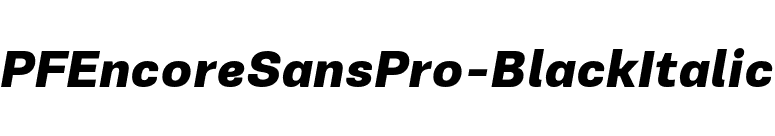 PFEncoreSansPro-BlackItalic font preview