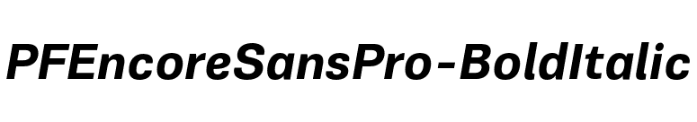 PFEncoreSansPro-BoldItalic font preview
