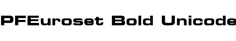 PFEuroset Bold Unicode font preview