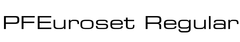 PFEuroset Regular font preview
