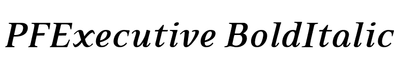 PFExecutive BoldItalic font preview