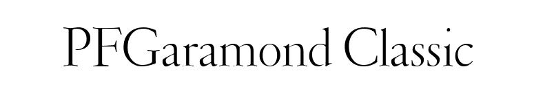 PFGaramond Classic font preview