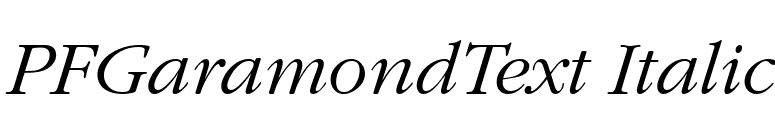 PFGaramondText Italic font preview