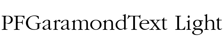PFGaramondText Light font preview