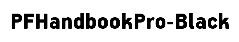 PFHandbookPro-Black font preview