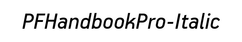 PFHandbookPro-Italic font preview