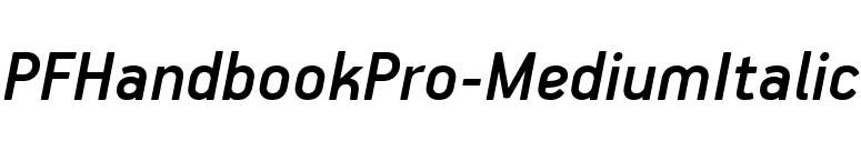 PFHandbookPro-MediumItalic font preview