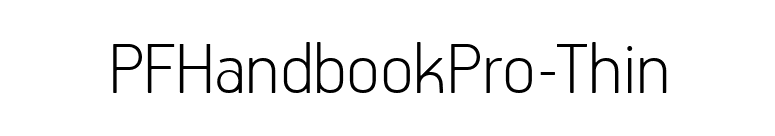PFHandbookPro-Thin font preview