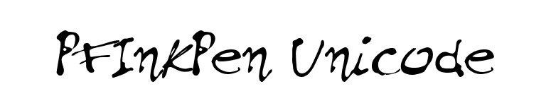PFInkPen Unicode font preview
