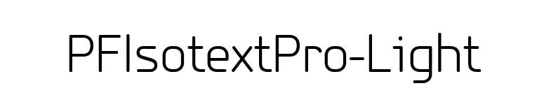 PFIsotextPro-Light font preview
