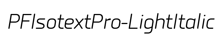 PFIsotextPro-LightItalic font preview