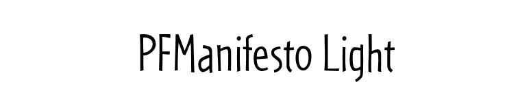 PFManifesto Light font preview