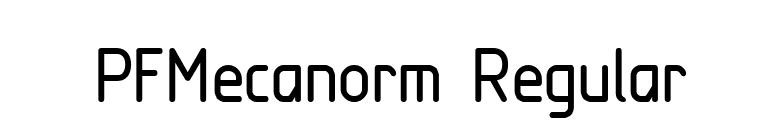 PFMecanorm Regular font preview