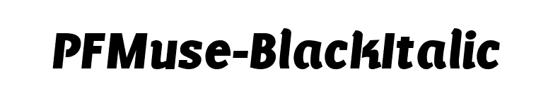 PFMuse-BlackItalic font preview