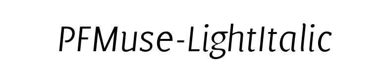 PFMuse-LightItalic font preview