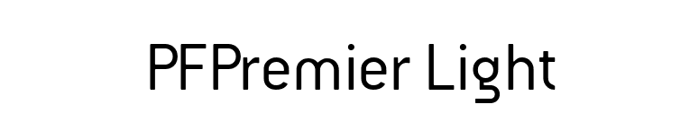 PFPremier Light font preview