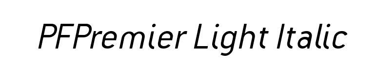 PFPremier Light Italic font preview