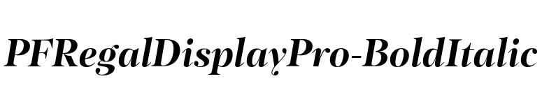 PFRegalDisplayPro-BoldItalic font preview