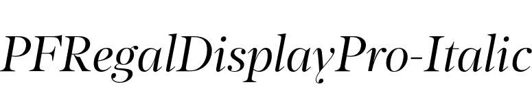 PFRegalDisplayPro-Italic font preview