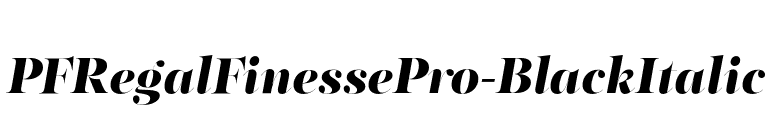PFRegalFinessePro-BlackItalic font preview