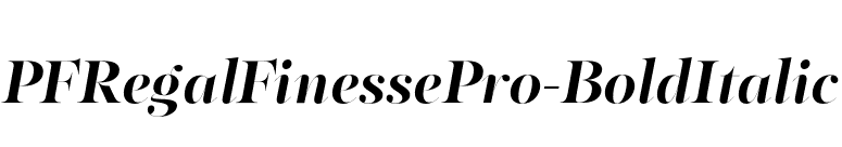 PFRegalFinessePro-BoldItalic font preview