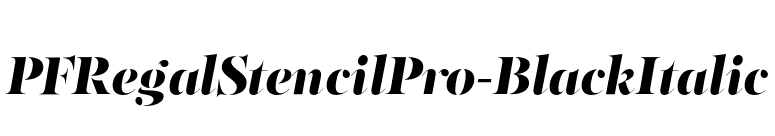 PFRegalStencilPro-BlackItalic font preview