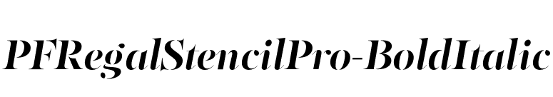PFRegalStencilPro-BoldItalic font preview