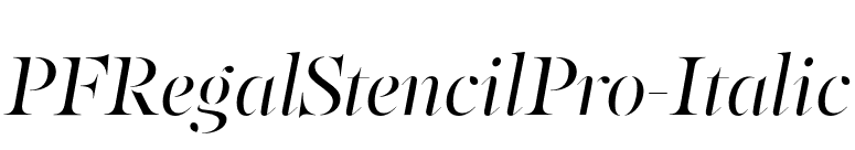 PFRegalStencilPro-Italic font preview
