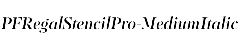 PFRegalStencilPro-MediumItalic font preview