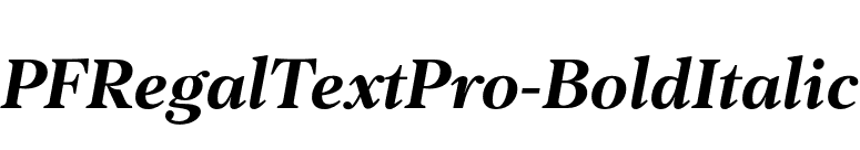 PFRegalTextPro-BoldItalic font preview