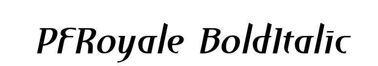 PFRoyale BoldItalic font preview