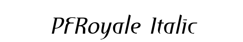 PFRoyale Italic font preview