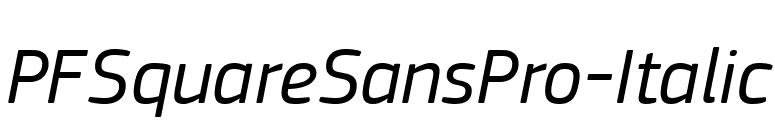 PFSquareSansPro-Italic font preview