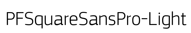 PFSquareSansPro-Light font preview