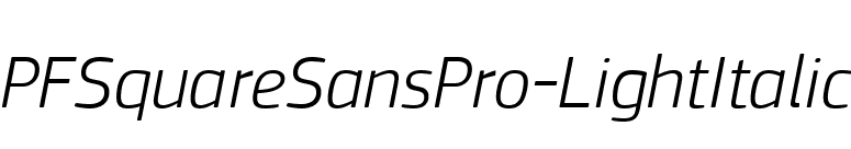 PFSquareSansPro-LightItalic font preview