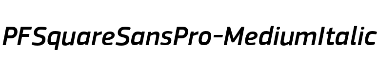 PFSquareSansPro-MediumItalic font preview