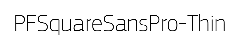 PFSquareSansPro-Thin font preview